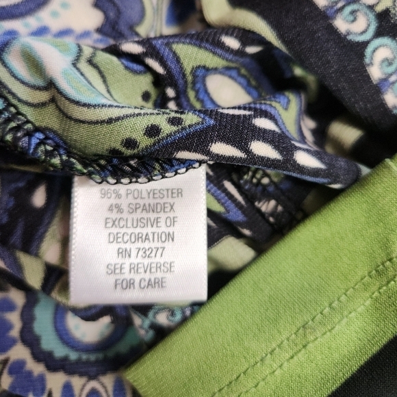 APT 9 sleeveless A-line geometric print midi dress blue green black size MP - Picture 4 of 6